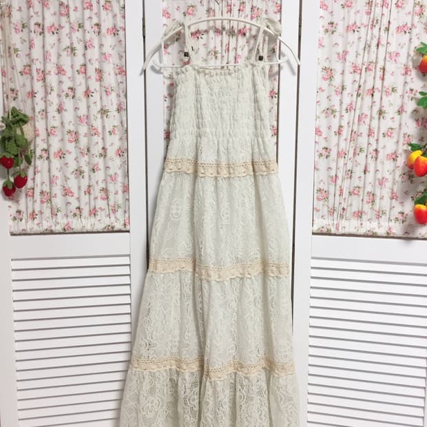 빈티지 모리걸 아이보리 레이스 원피스