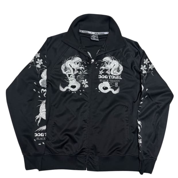 Dogtown 도그타운 블랙 드래곤 자수 트랙탑 XL