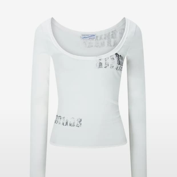 플리즈노팔로우 딥 넥 롱 슬리브