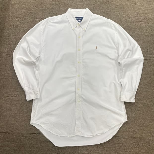 (16 1/2) POLO 폴로 랄프로렌 화이트 솔리드 셔츠 야머스핏