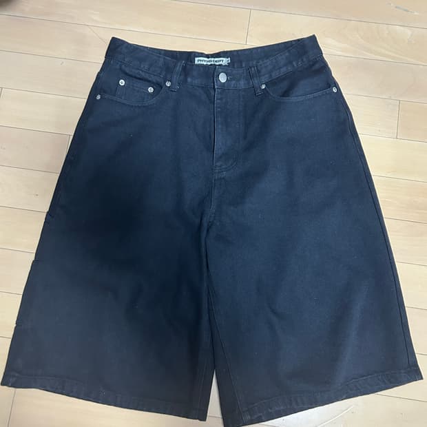 썬셋 버뮤다 데님 팬츠_블랙