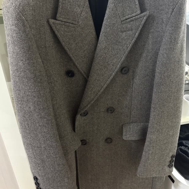 토니웩 23FW 헤링본 더블 코트 L 50