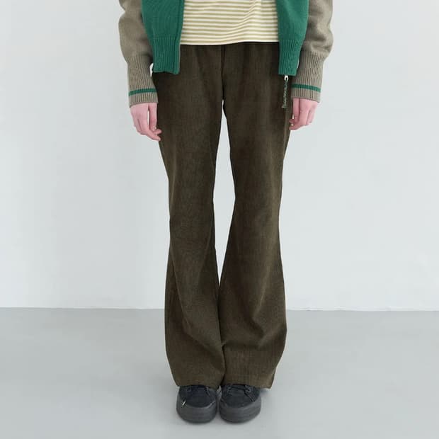 엔조블루스 자카드 밴딩 부츠컷 팬츠 (Khaki) S