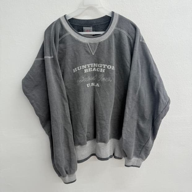 Grind usa Hutington Beach 빈티지 피그먼트 크루넥 L