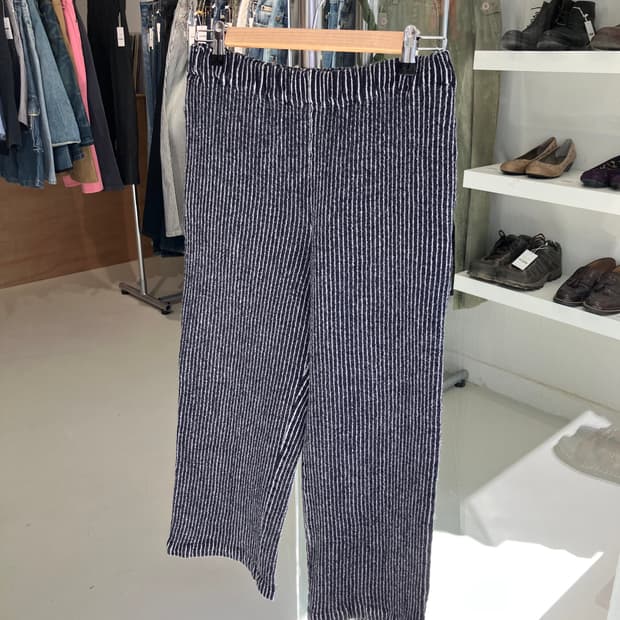 COMME des GARÇONS 스트라이프 울 이지 크롭 팬츠 S