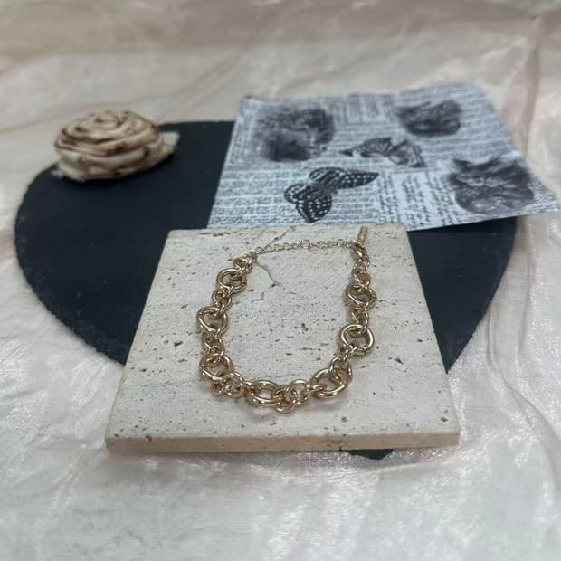 빈티지  VILLAOE 기하 링크 팔찌