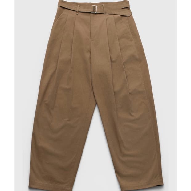베이드(veiyd) 더블 플리츠 벨티드 트라우저 딥카멜 1사이즈 새상품