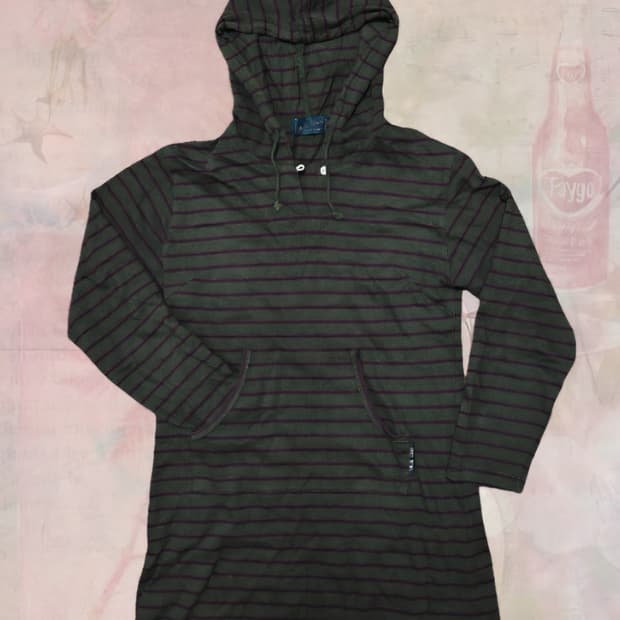 희귀빈티지 90's Yalie Club 말차맛 스트라이프 후드원피스