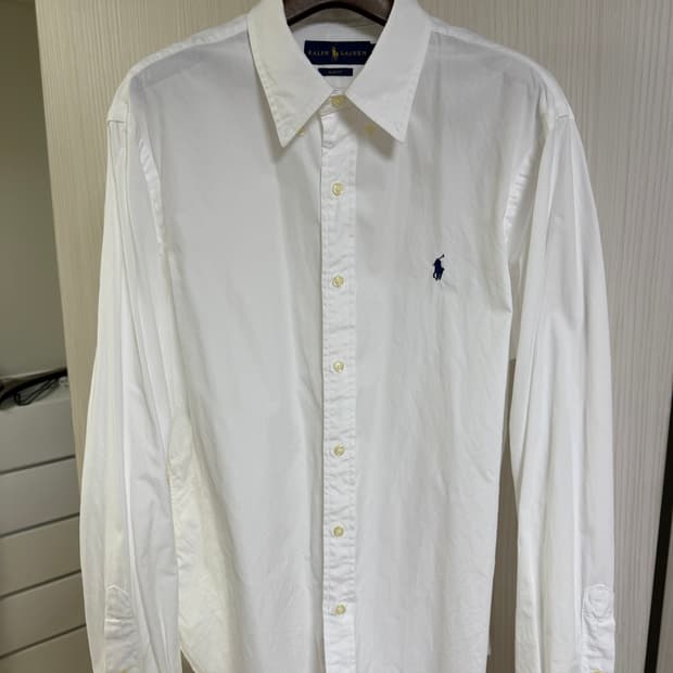폴로 랄프로렌 포플린 셔츠 화이트 슬림핏 L