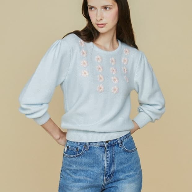 글로니 쉘리 플라워 니트