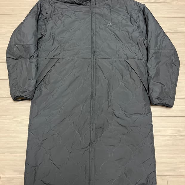 아디다스 양면 보아 쉐르파 리버시블 퀼팅 롱 자켓 / 다크그레이 / L 