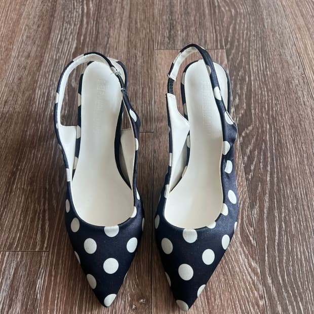 새틴? 실크느낌 소재 슬링백 펌프스 힐 