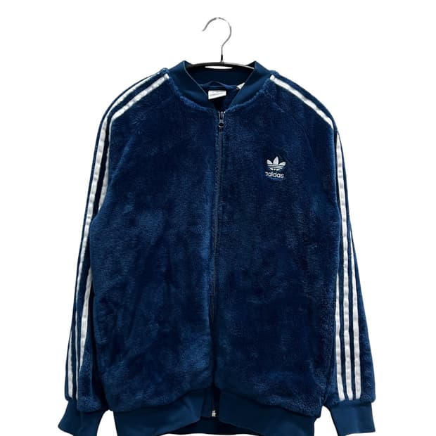 아디다스 키즈/우먼스 슈퍼스타 셰르파 플리스 트랙탑 블루