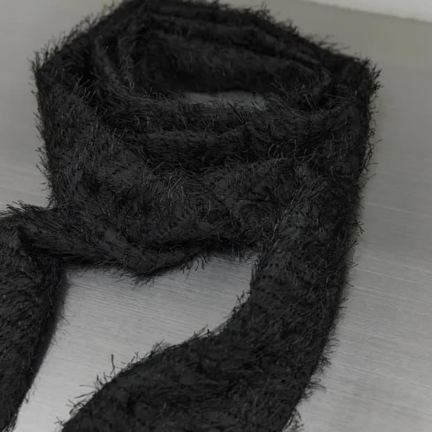 유스 Tassel Scarf - Black
