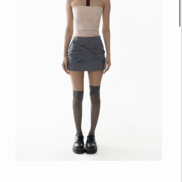 Oshigh 오스하이 Bandage Mini Skirt Grey