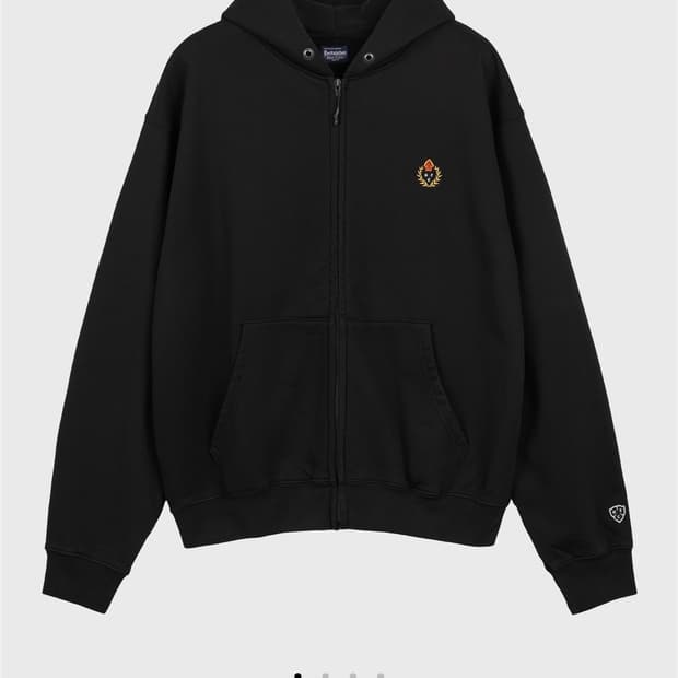 헤리티지플로스 크레스트 후드집업 블랙 L