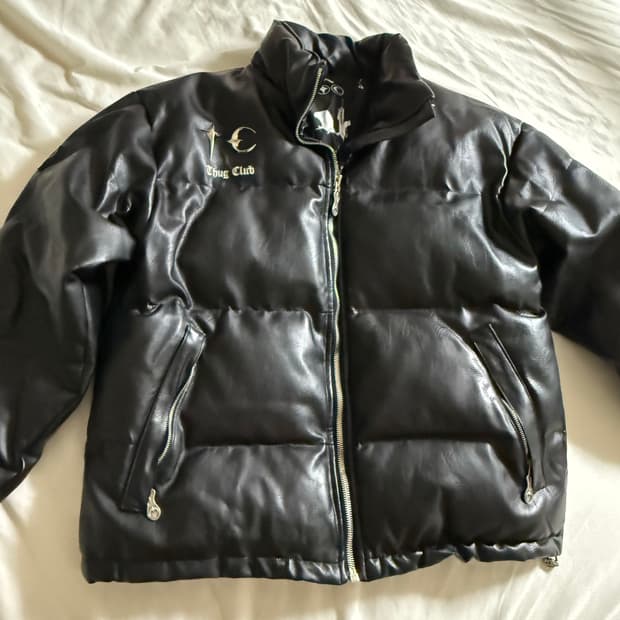 떠그클럽 레더 퍼퍼 자켓 블랙 3사이즈 S급