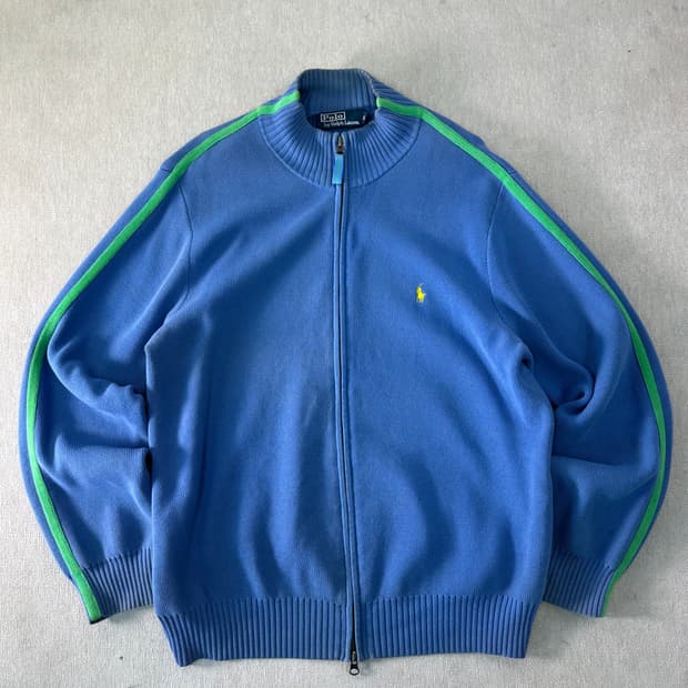 100 폴로랄프로렌 투웨이 사이드라인 니트 집업