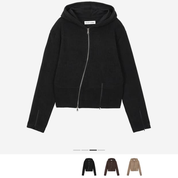 [L]베이컨트 아카이브 모로 립 후드 집업 블랙