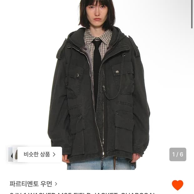 파르티멘토 우먼 야상 차콜