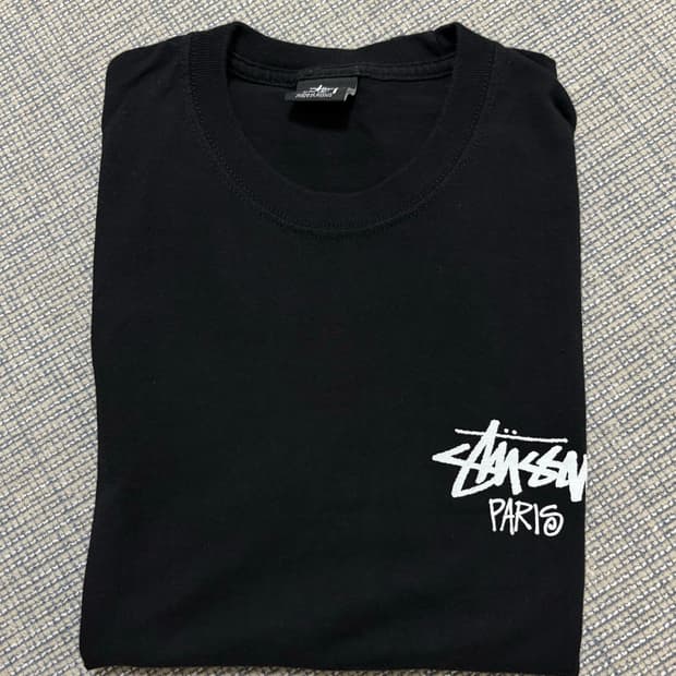 stussy paris 스투시 파리 티셔츠 블랙 s 판매해요