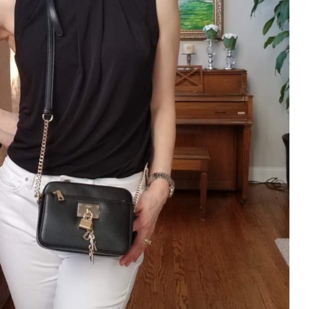 DKNY 엘리사 탑 지퍼 더블 크로스백