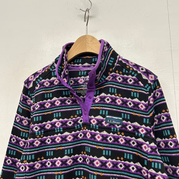 엘엘빈 에스닉 패턴 플리스 풀오버 