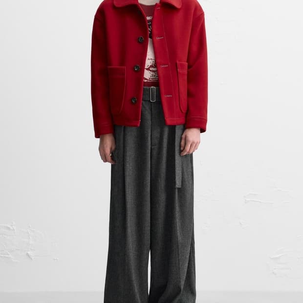 자라 24fw 해리 램버트 울 스티치 자켓 L