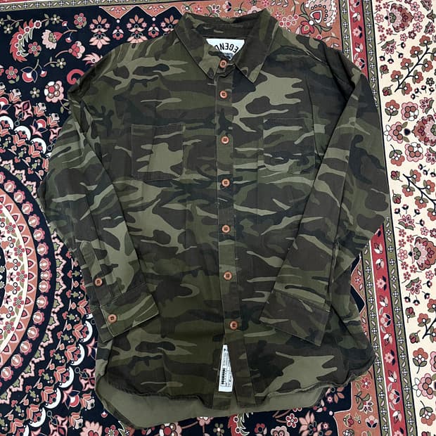 레겐다 도쿄 밀리터리 카모플라쥬 포켓 셔츠 S/90