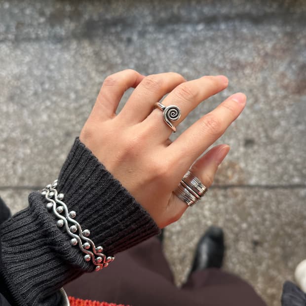 Spiral Still 925Silver Ring