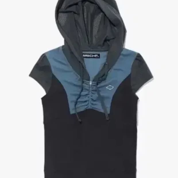 미스치프 후드 트랙 집업 블루그레이