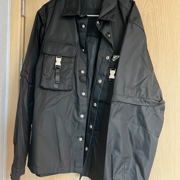 프라다 블랙 포켓 셔츠 자켓
