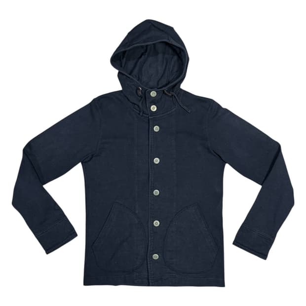 2012 꼼데가르송 아카이브 단추 버튼 업 후드 자켓 후드티