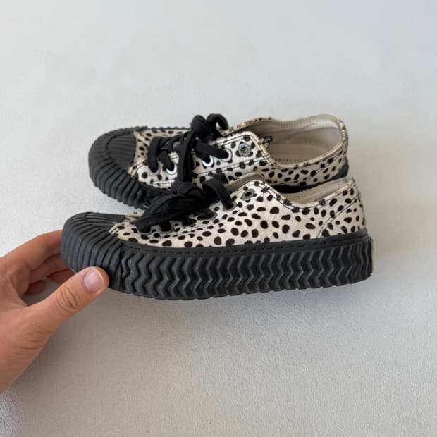 [220]엑셀시오르(excelsior) 호피 송치 캔버스 스니커즈