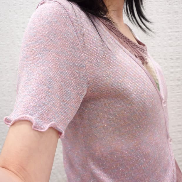 pink glitter summer cardigan