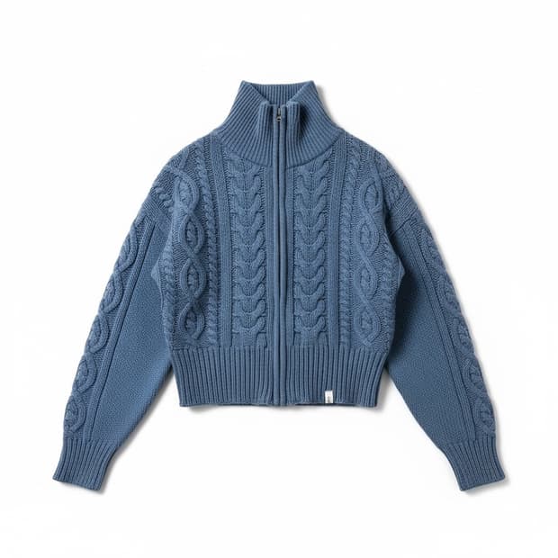 시티브리즈 울 케이블 니트 집업 가디건 F