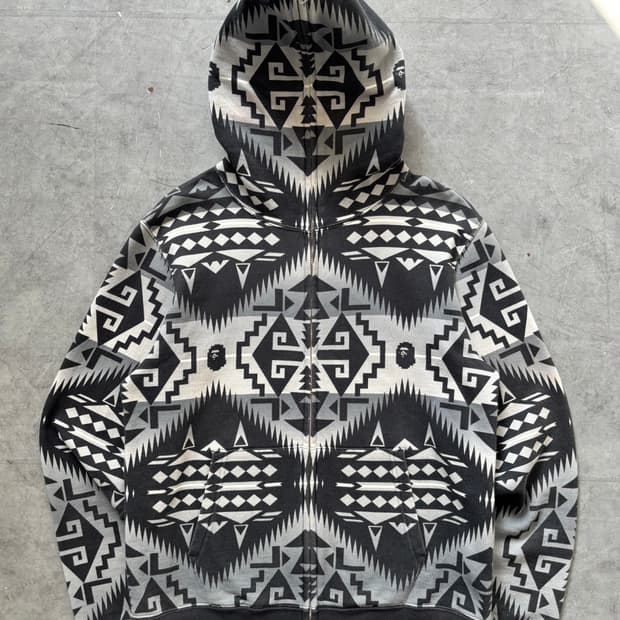 Bape 베이프 네이티브 패턴 풀집 후디