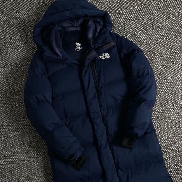 노스페이스 익스플로어 다운 롱패딩 네이비y 2945