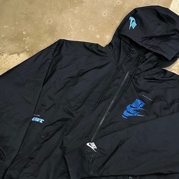 XXL 나이키 NSW 에센셜+ 우븐 윈드러너 블랙 바람막이 