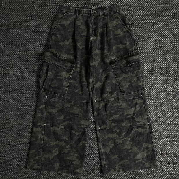 어반드레스 카모플라쥬 와이드 퍼티그 카고 팬츠o 3315