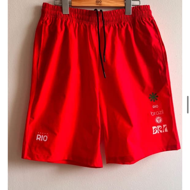 RIO FUTBOL 브라질 우븐 쇼츠 레드 L
