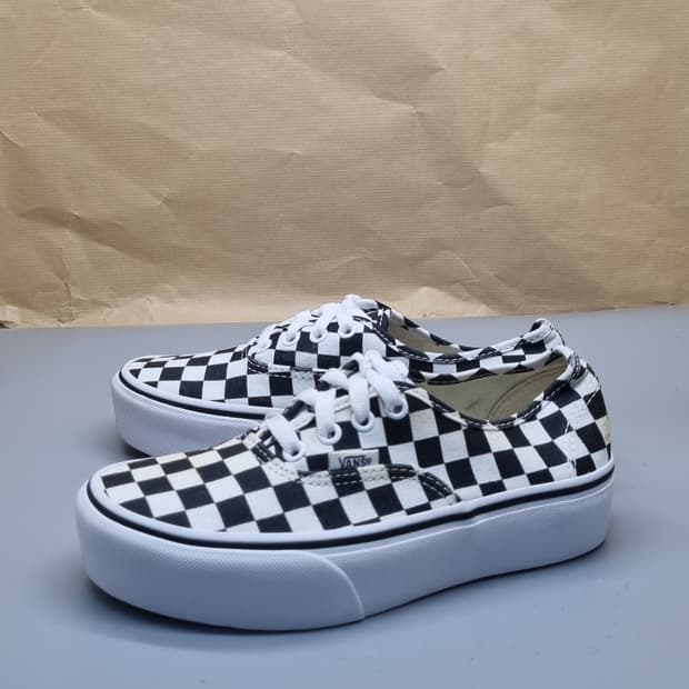 반스 어센틱 체커보드 플렛폼 스니커즈 225