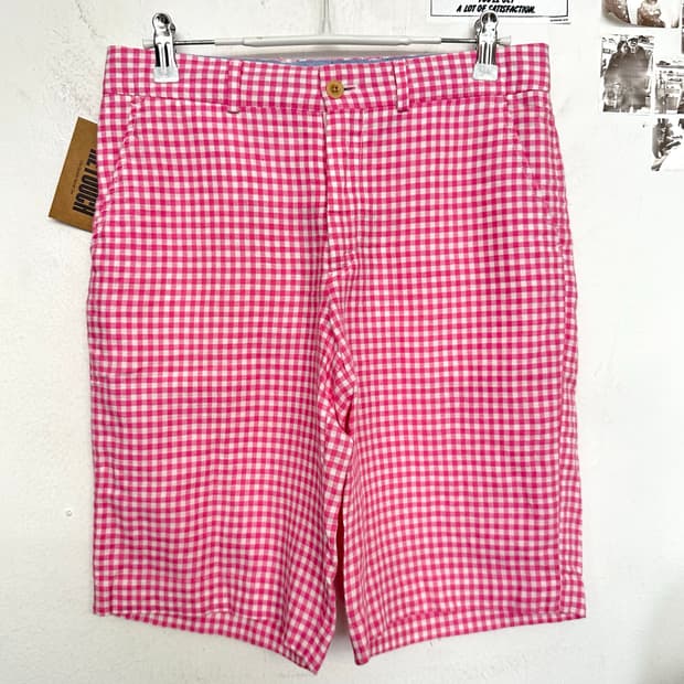 폴로 핑크 깅엄체크 쇼츠
