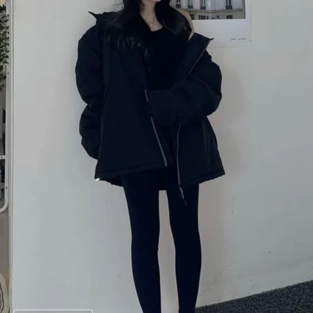 필루미네이트 오버핏 심볼 로고 후드 패딩 블랙 S