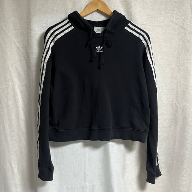 아디다스 크롭 후드티셔츠 후드티 S