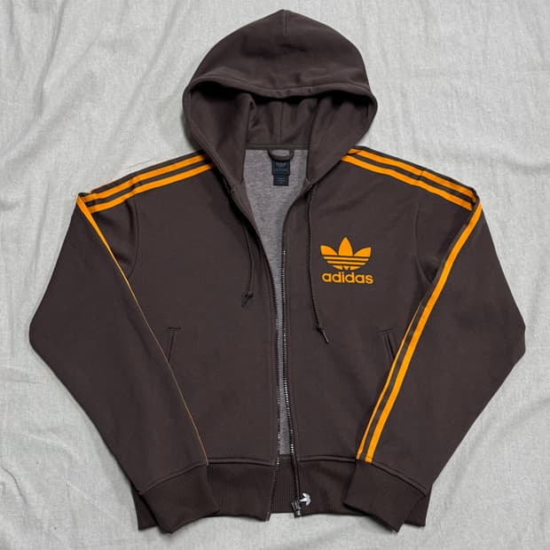 아디다스 00s 대장급 브라운 후드집업 트랙 져지 95