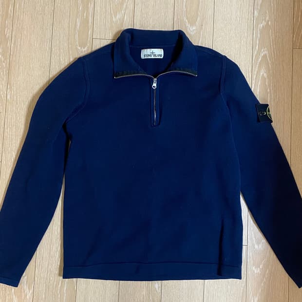 스톤아일랜드 니트 반집업 네이비