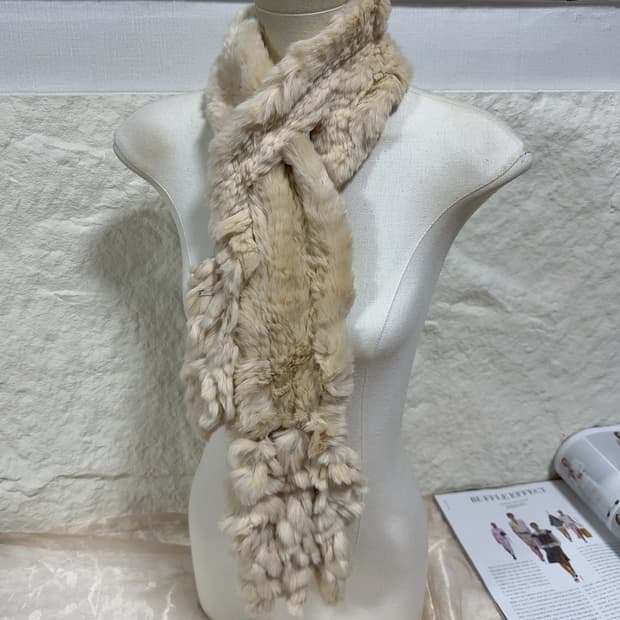 빈티지 래빗 토끼털 목도리 스카프