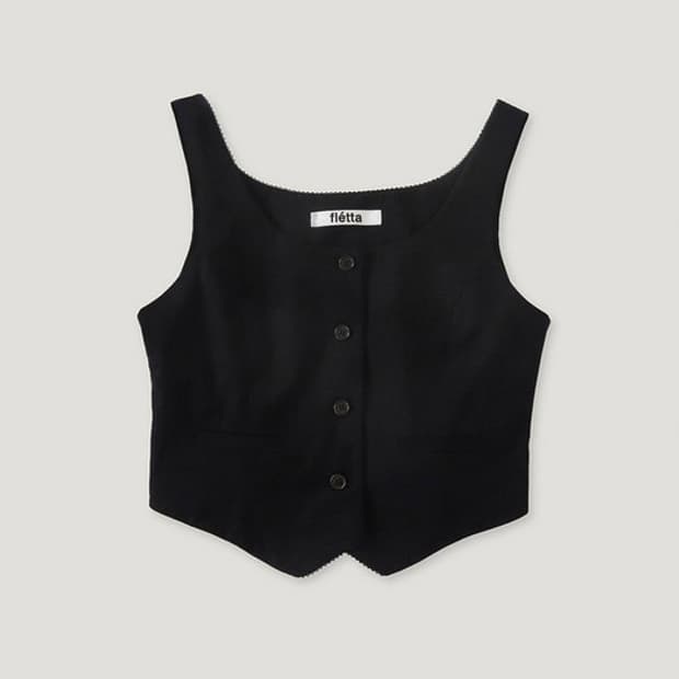 플레따 Cotton Western Vest_Black