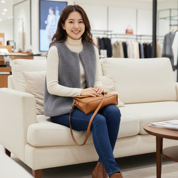 55/66.Original 천연양모 조끼